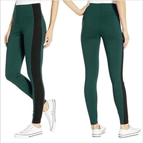 Lysse Striped Laura Ponte Knit Leggings XS S M Womens Emerald City Pull On Pant